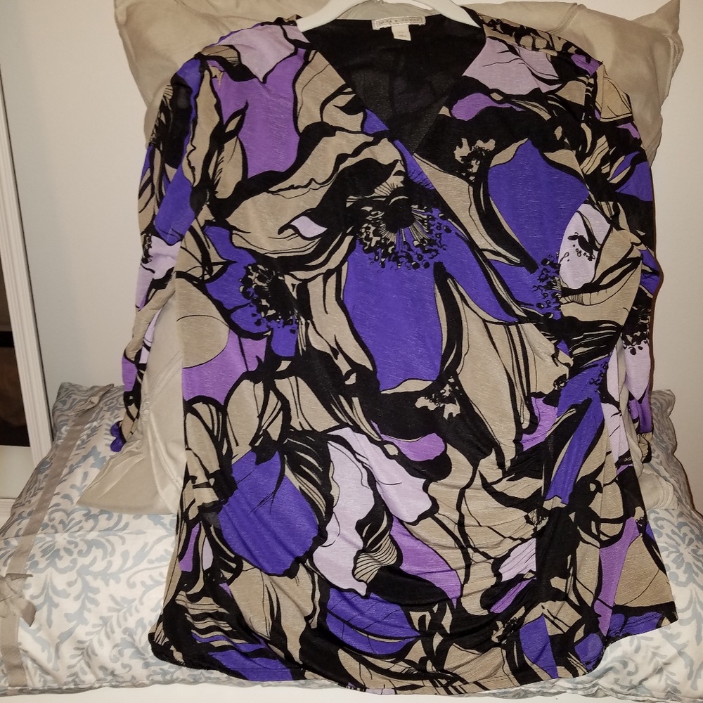 Dana Buchman Faux Wrap Dressy Top XL